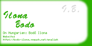 ilona bodo business card